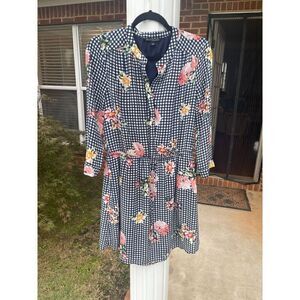 Signature Studio Dress Women's Size S Multicolor 100%  Check 3/4 Sleeve